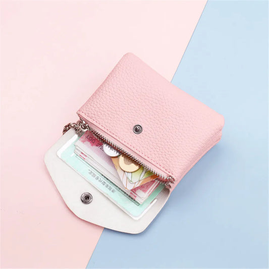 Women's Wallet  Portable Fashion PU Leather Multi-card Bit Card Holder Solid Color Short Coin Purse Mini Clutch for Female