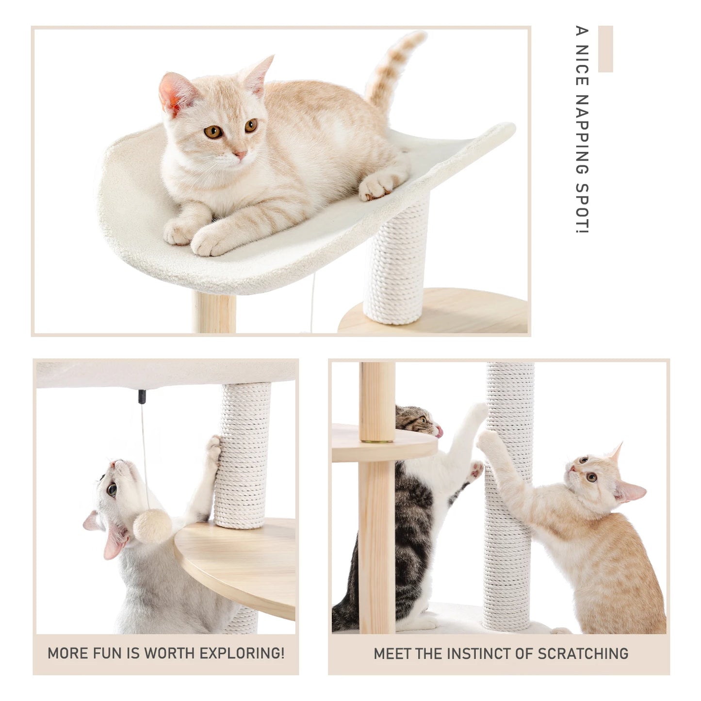 Cat's House Scratcher Home Furniture Cat Tree Towel Pets Hammock Climbing Frame Toy Spacious Perch for Dropshipping