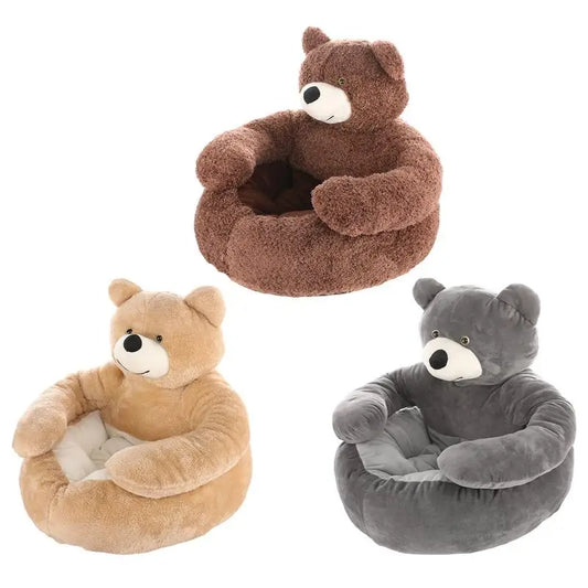 Bear Shaped Dog Bed Cute Winter Warm Bear Hug Non Slip Cat Sleeping Mat Dogs Cushion Sofa Comfort Plush Pet Cushion For Dogs Cat