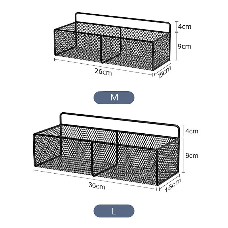 Bathroom Shelf Metal Mesh Dorm Bedside Hanging Basket Shower Storage Rack Wall Mounted Organizer Holder Kitchen Accessories