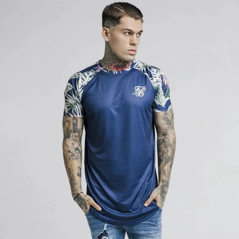 Sik SIlk T Shirt Men Summer Brand Male T-shirts 2023 Homme Silk Silk Tshirt Casual Fashion Siksilk Man Clothing