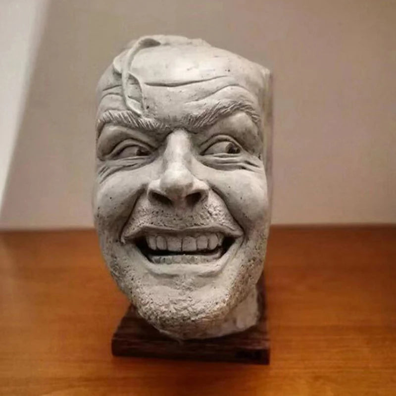 Sculpture Of The Shining Bookend Library Here’s Johnny Sculpture Resin Desktop Ornament Book Shelf Creative Statue Figurine