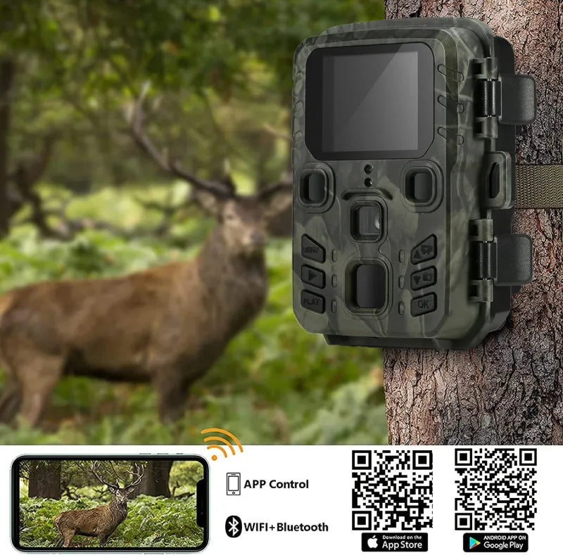 Ourdoor Trail Camera WiFi APP Control 1296P 24MP Game Cam Night Vision Motion Activated Waterproof Hunting Camera 0.2s Trigge