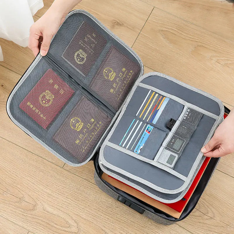 Document Organizer Briefcase A4 Folder Holder Men's Women's Bag Cover Purse Passport Home Safe Functional File Storage Case