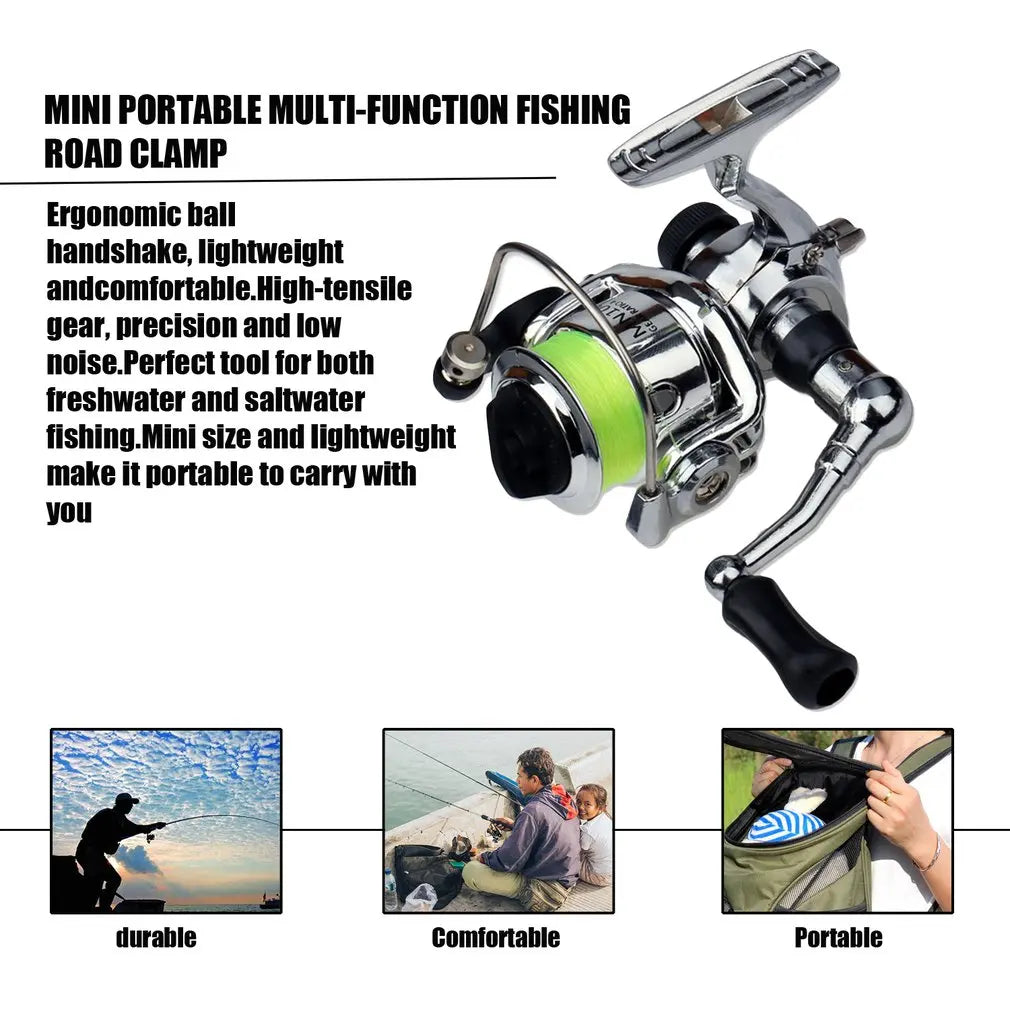 Mini 100 Spinning Carp Fishing Reel Baitcasting Wheel 4.3:1 Small Winter Ice Fishing Reels Metal Body Max Drag Power 5KG