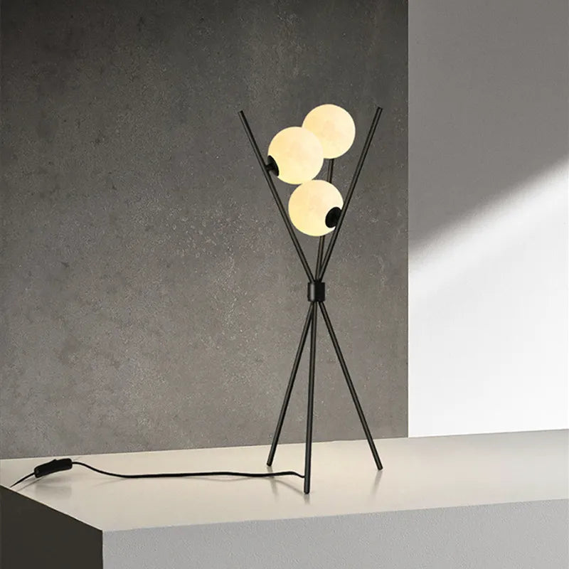 Modern Led Floor Lamp 3D Moon Iron Tripod Floor Lamps For Living Room Bedroom Loft Study Decor Light Nordic Table Standing Lamp