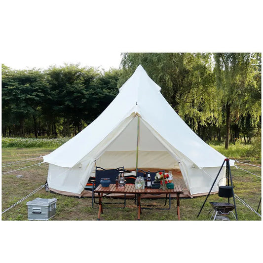 5m 900D oxford fabric Bell Tent 5-8 Person Camping Tent Outdoor Waterproof glamping Tent 4 Season with Furnace Hole on Side Wall