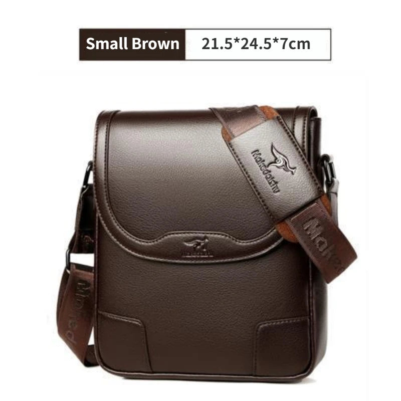 New Men's Business Crossbody Bag Vintage Shoulder Bag Men's PU Genuine Leather Casual Hanging Bag High Quality Shoulder Bag