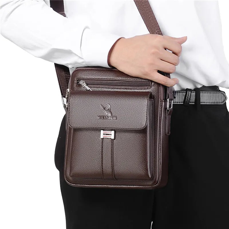 Men's Genuine Leather Crossbody Shoulder Bags High quality Tote Fashion Business Man Messenger Bag Leather Bags fanny pack