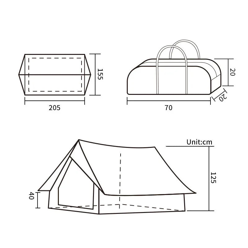 Outdoor Luxury Tent Nordic Vintage T/C Technology Cotton White Bear Cabin Small Room with Aluminum Pole Waterproof Glaming Tour