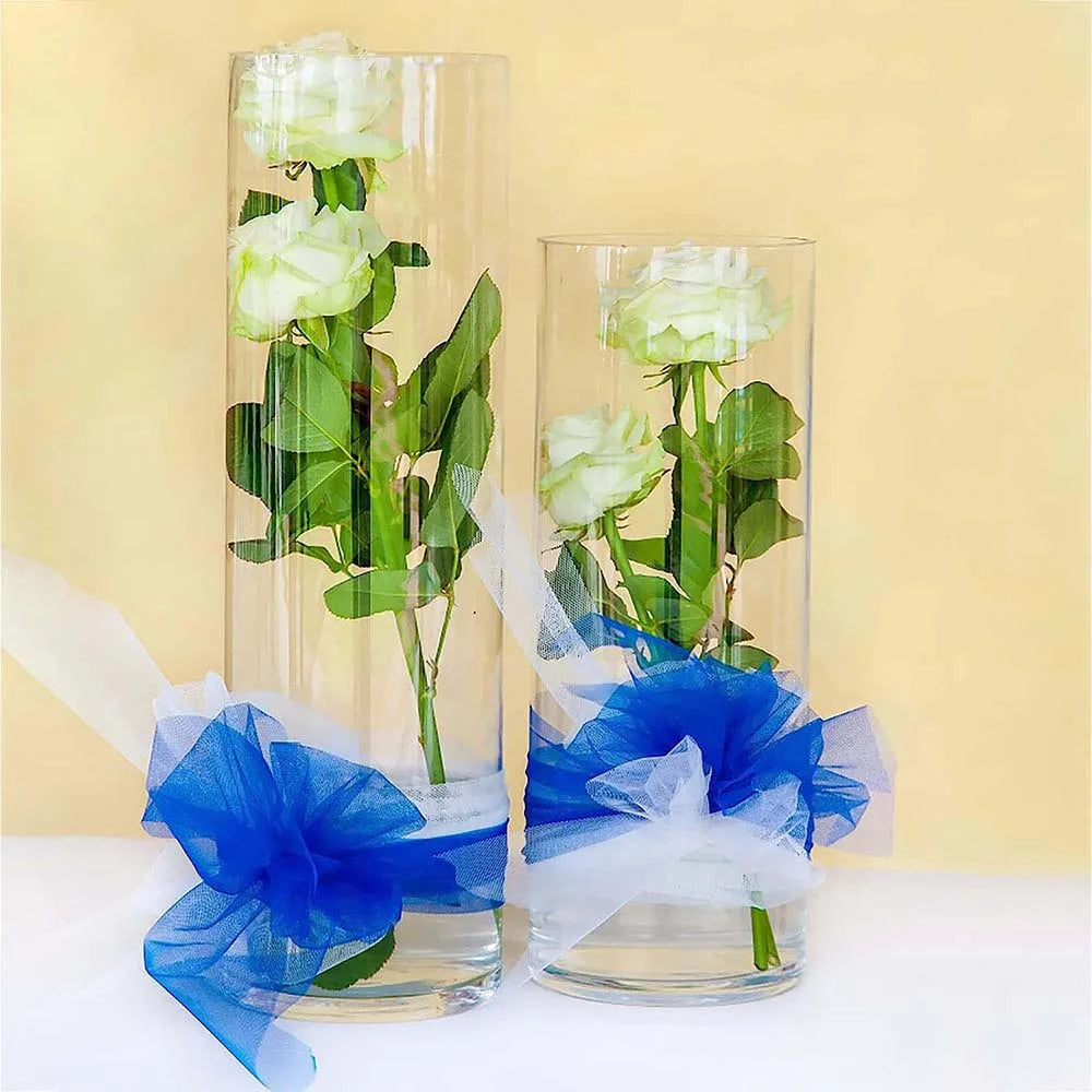 Transparent Glass Hydroponic Vase Modern Small Cylinder Flower Centerpiece Vases Use for Floral Wedding Home Decoration