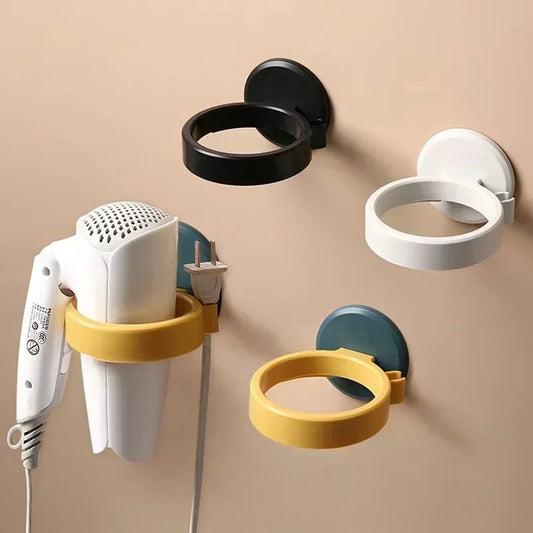 Bathroom No Drilling Wire Hanger Strong Adhesive Storage Hair Dryer Holder Wall Mounted Shelf with Strong Back Glue Straightener