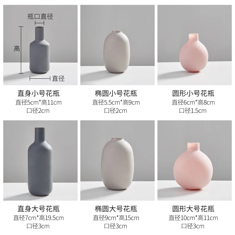 Home Decoration Accessories Modern Flower Vase Vases for Flowers Ceramic Vase Small Living Room Decoration Office Decoration