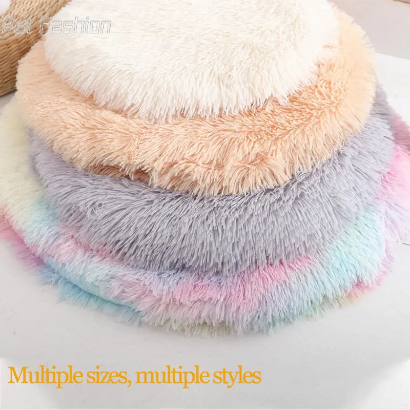 Round Dog Bed Mat Pet Sleeping Bed For Dog Cat Fluffy Plush Pets Cushion For Puppy Teddy Soft Warm Cat Basket Dog Accessories