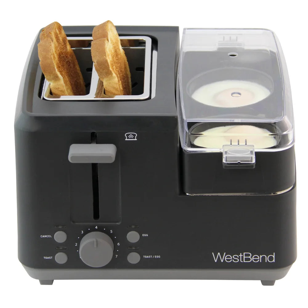 West Bend 2-Slice Breakfast Station Egg & Muffin Toaster Breakfast Machine Bread Maker Toaster Oven Cooking Appliances