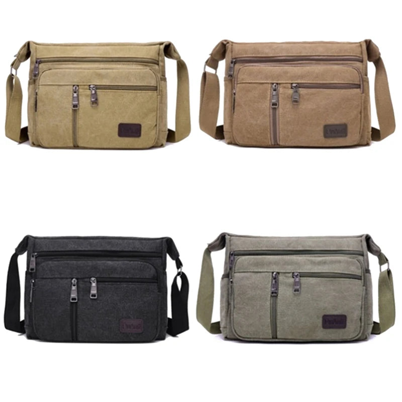 Men Canvas Shoulder Bags Casual Tote Travel Men's Crossbody Bag Luxury Messenger Bags Fashion High Quality Handbag