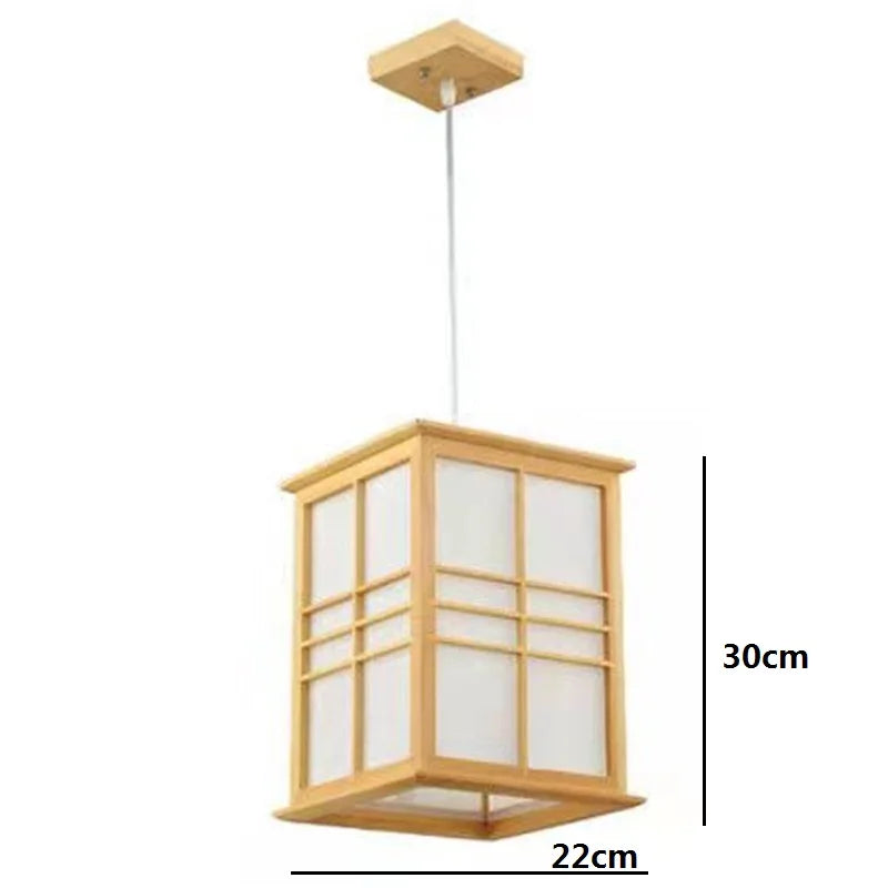 Japan Style Wooden Pendant Lights  Aisle Balcony Dining kitchen Homestay Celing Hanging Light Art Decoration E27 Drop Shipping