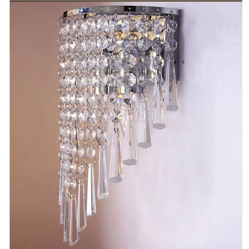 Modern Crystal Wall Lamp Lighting Fixtures 220V E14 LED Gold Crystal Wall Decorative Lights Bedroom Bedside Lamps