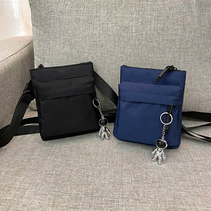 New Men's Bag Trendy 2022 Japanese Style Waterproof Small Bag Oxford Cloth Black Verticle Casual Shoulder Messenger Phone Bag fo