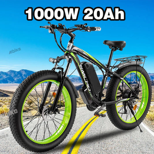 Fat Tire Electric Bike for Adults, 4.0 "* 26", 48V, 20Ah, 1000W Motor, Snow Bike