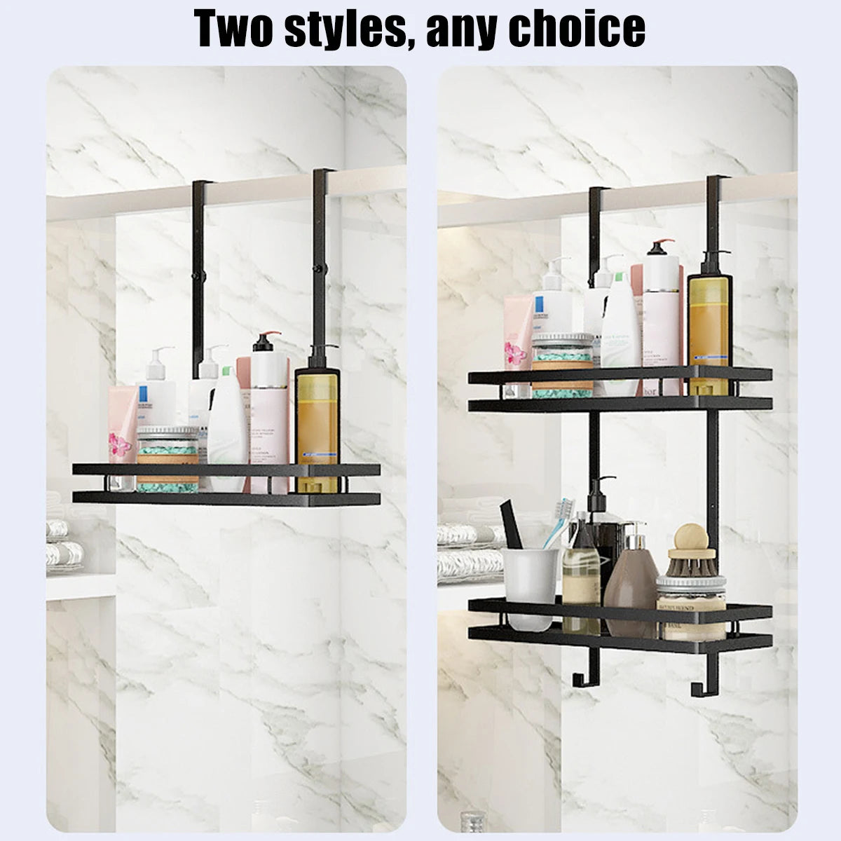 Stainless Hanging Bath Shelves Storage Shelf Rack Bathroom Shelf Organizer Bathroom Basket Holder Steel Hanging Door Shower