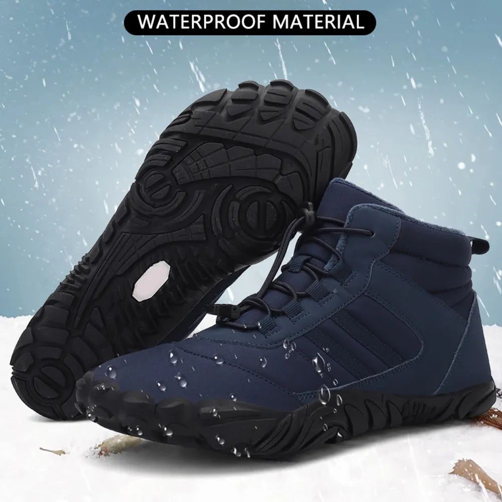 2023 Winter Booties Men Snow BareFoot Casual Shoes Outdoor Work Shoes Ladies Warm Fur Men Ankle Shoes Male Snow Boots Big Size