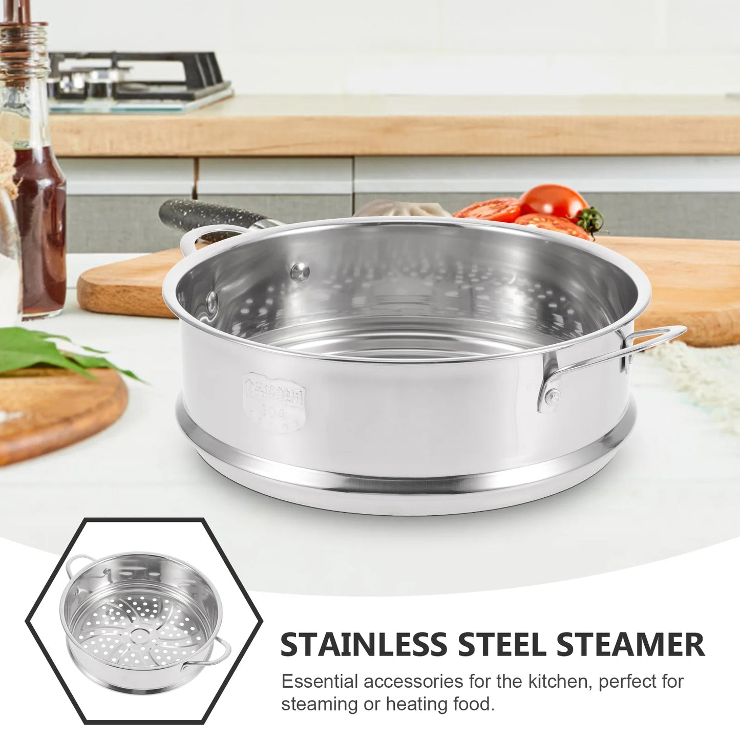 Stobaza Food Steamer Round Basket 22Cm Stainless Steel Steam Rack Compatible with Instant Pot