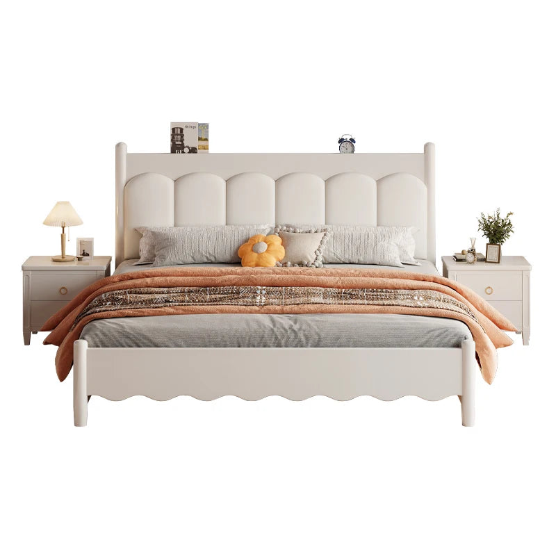 Princess Luxury Soft Double Bed Hand Carved Master Human Modern Double Bed Bedframe Wood Cama Matrimonial Nordic Furniture