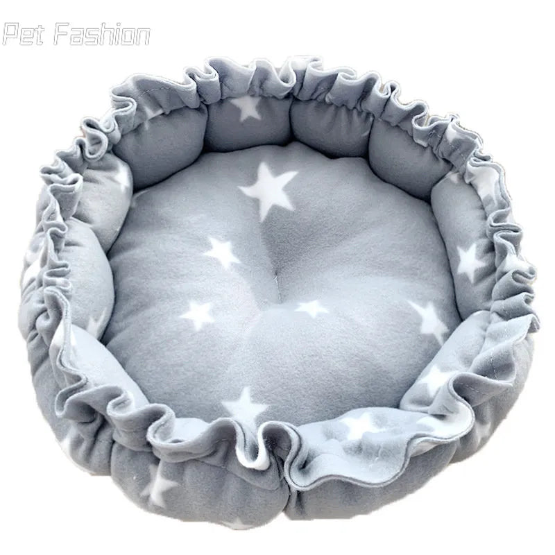 Round Cat Bed House Long Plush Pet Bed For Cats Cushion For Dogs Mat Warm Pet Accessories Home Washable Dog Sofa Soft Sleeping