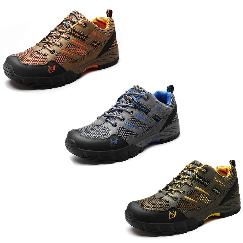 Waterproof Hiking Shoes Men Summer Outdoor Hiking Boots Trekking Shoes Breathable Comfortable Walking Hunting Tactical Sneakers