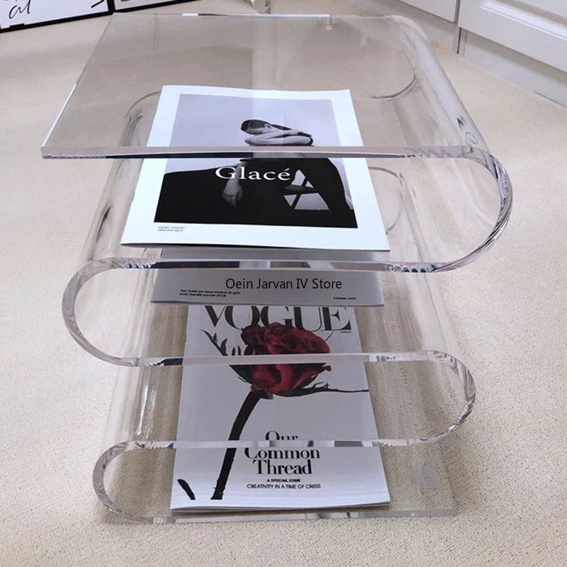 Design Simple Coffee Table Sofa Side Table Unique Multi Function Transparent Coffee Table Corner Cabinet Neuble Home Furniture