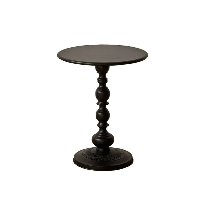 Wuli American Retro Style Wrought Iron Small Round Table Living Room Sofa Side Table Bedroom Coffee Table Corner Table