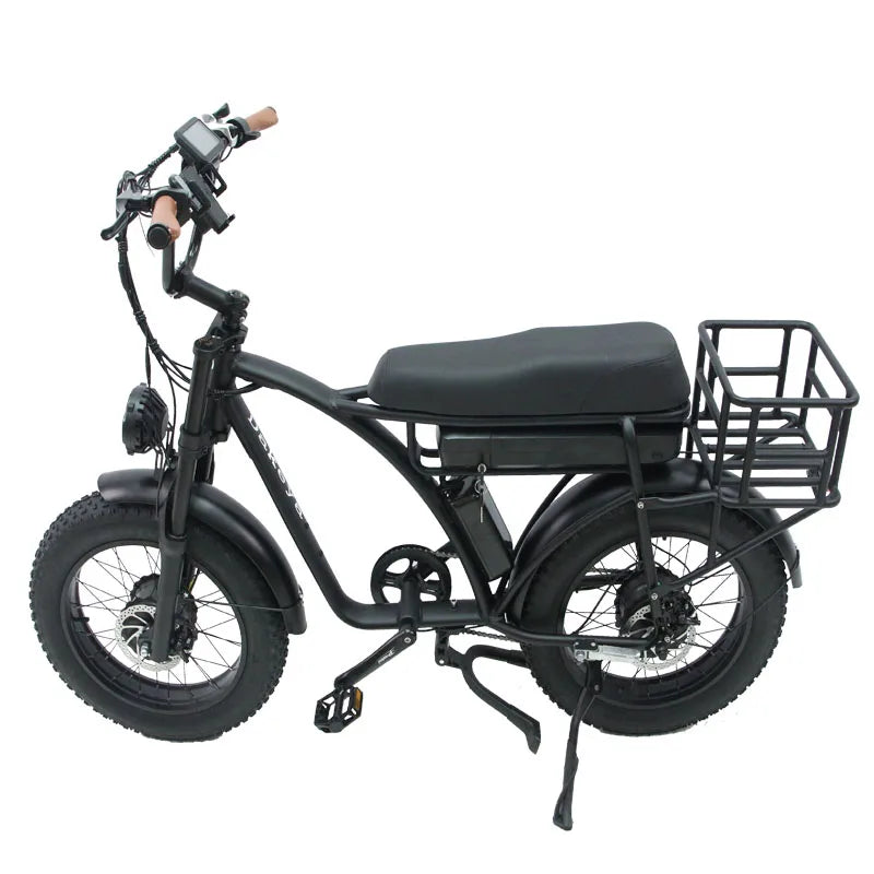 Dakeya Black Men's Bike 2000W Fat Tire Electric Bike 48V 18AH E5 Mountain Bike New Luxury Style Double Wheel Drive Cycling