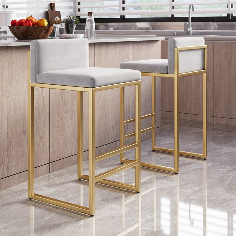 Accent Dining Bar Stool Office Nordic Counter Modern kitchen Metal Luxury Bar Stool High Tabouret De Bar Salon FurnitureLJYXP