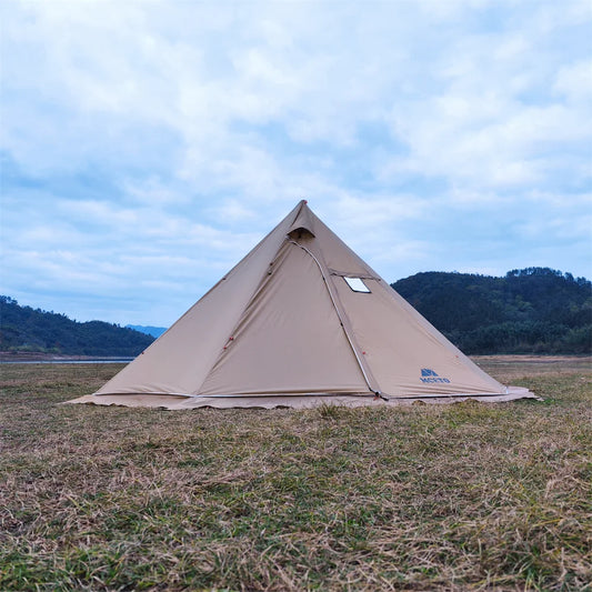 Oversized Pyramid Tent with Snow Skirt, Chimney Jacket, Outdoor Camping Tent, Hiking Awnings Shelter, Teepee Tipi, 5m