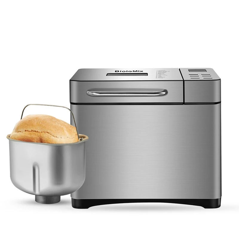 1KG Bread Maker Stainless Steel Automatic Stir Raw Dough Dispense Fruit/Nut Bake 3 Sizes Toaster 17-in-1 Bread Machine