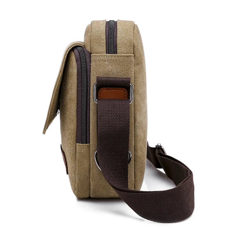 Men's Casual Canvas Messenger Bag Travel Shoulder Bags Male Portable Leisure Bag Handbags Postman MenVintage Canvas Sling Bags