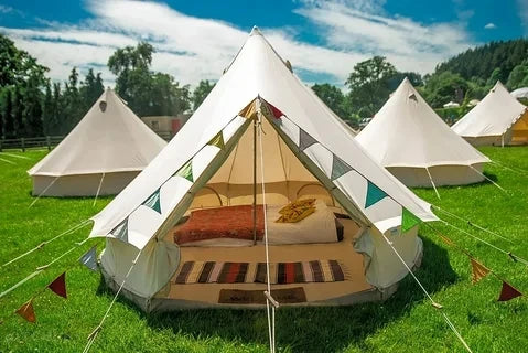 Tents Camping Outdoor 6m Luxury Glamping 4m Cotton Canvas Bell Tent Double Layers Garden Dorset 3 4 5 6metre Bell Tents