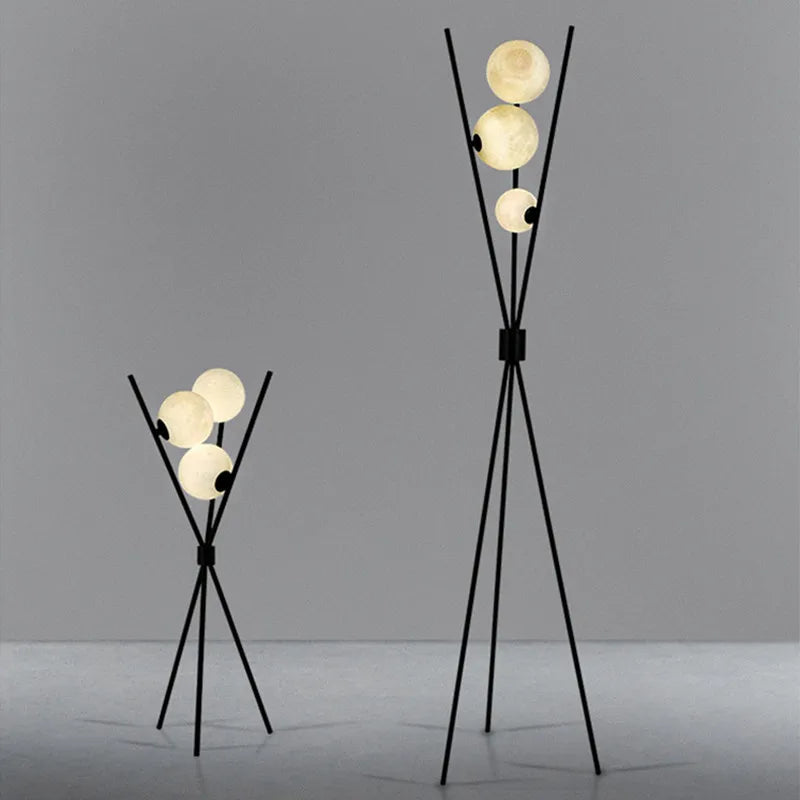 Modern Led Floor Lamp 3D Moon Iron Tripod Floor Lamps For Living Room Bedroom Loft Study Decor Light Nordic Table Standing Lamp