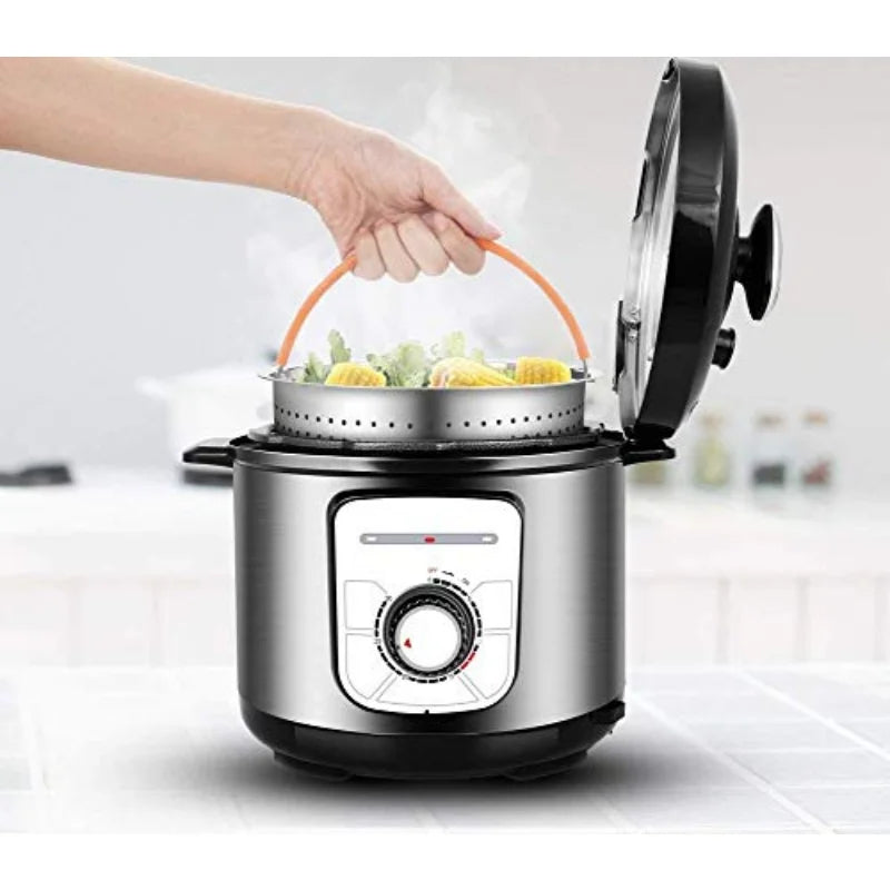 304 Stainless Steel Kitchen Steamer Basket with Silicone Covered Handle Instant Pot Accessories for 3/6/8 Qt Pressure Cooker