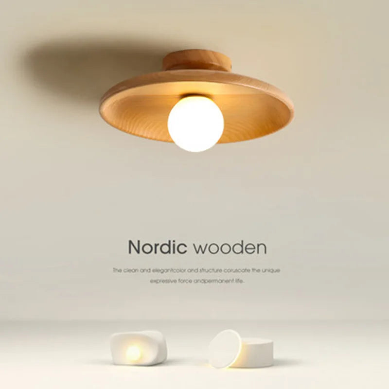 Nordic Led Wooden Ceiling Chandelier for Living Room Wood Ceiling Lamp for Bedroom Dining Room Corridor Balcony Light Fixture G9