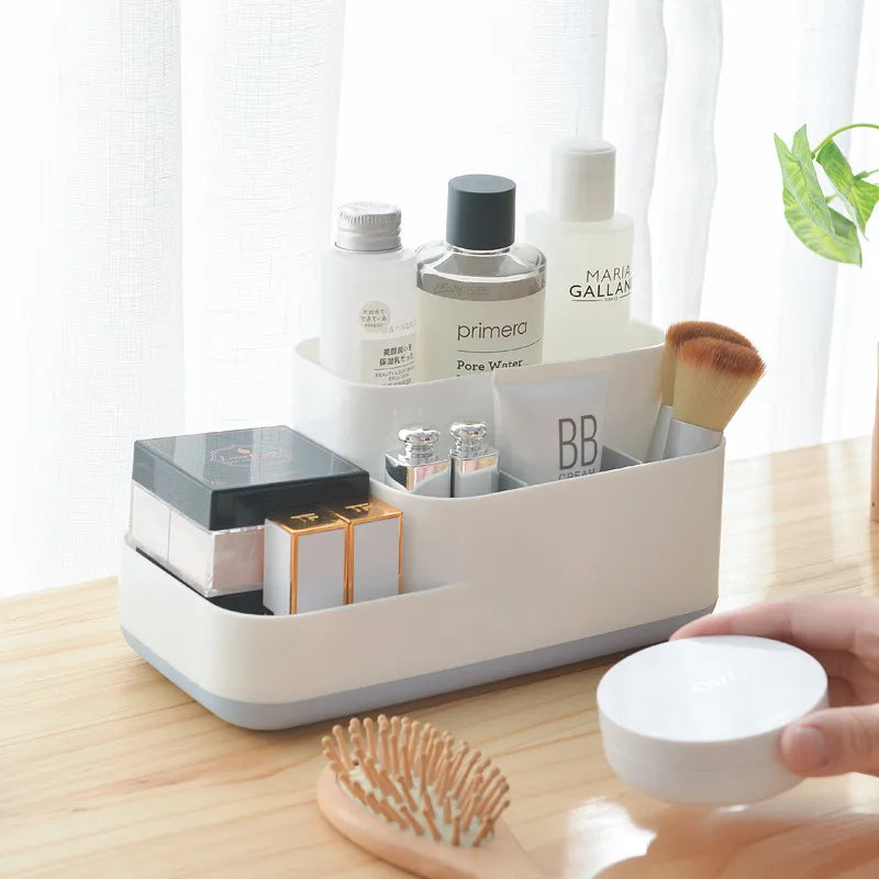 Plastic Makeup Organizer Bathroom Storage Box Cosmetic Organiser Office Desktop Make Up Jewelry Storage Box Sundries Container