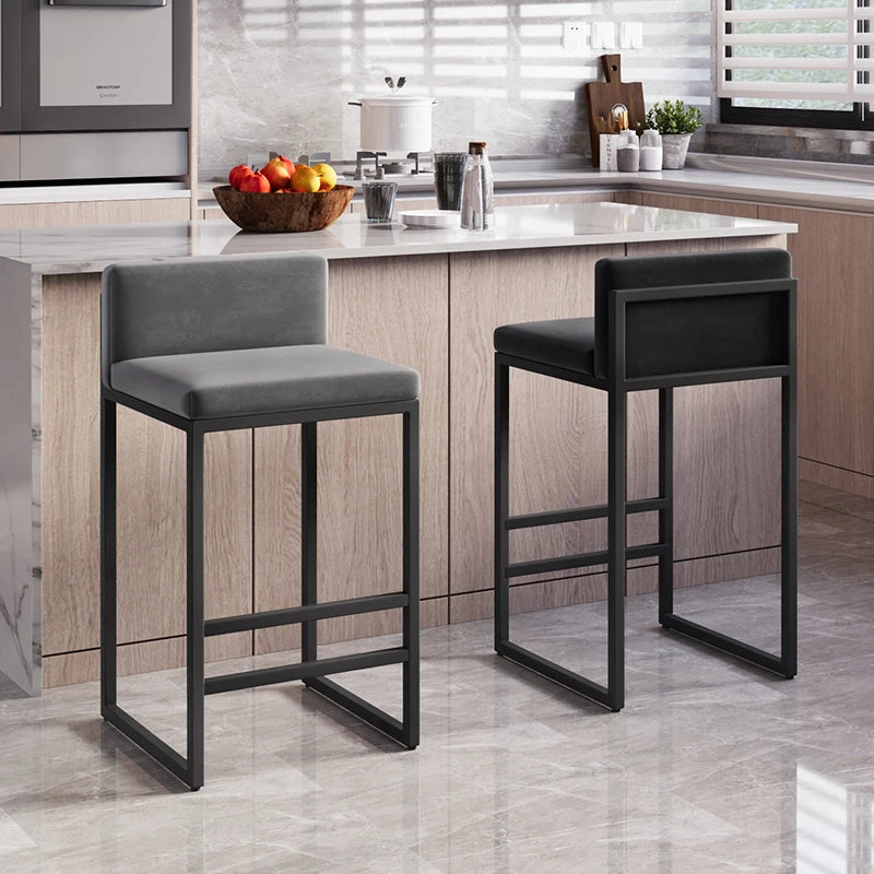 Accent Dining Bar Stool Office Nordic Counter Modern kitchen Metal Luxury Bar Stool High Tabouret De Bar Salon FurnitureLJYXP