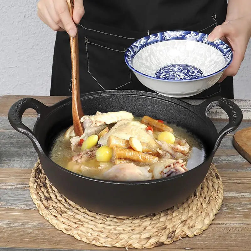 Cast Iron Pot Uncoated And Non Stick wok Casserole kitchen cooking pot cast iron skillet Cookware wok pan fry pan