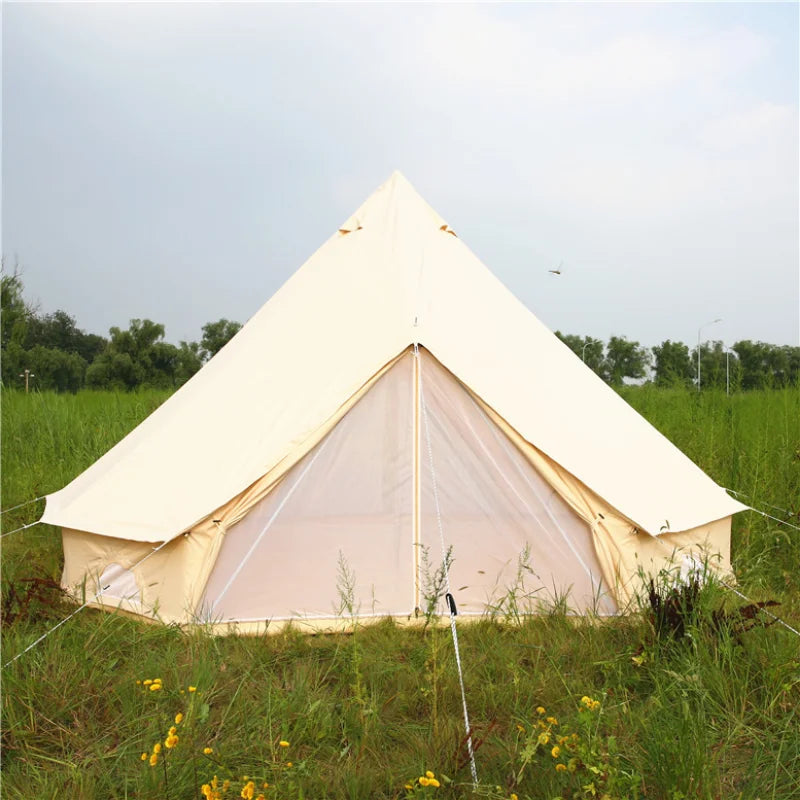 luxury glamping 3m 4m 5m 6m 7m cotton canvas bell tent for outdoor camping