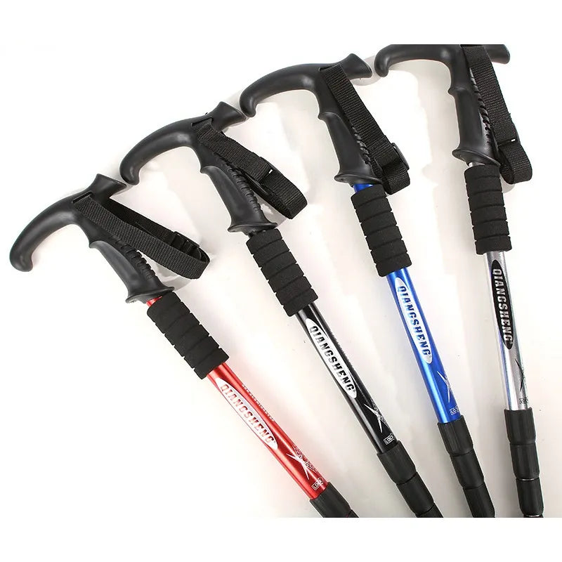 Aluminum Alloy Folding Walking Sticks for Hiking High-quality Trekking Poles 4-section Telescopic Walking Sticks for The Elderly