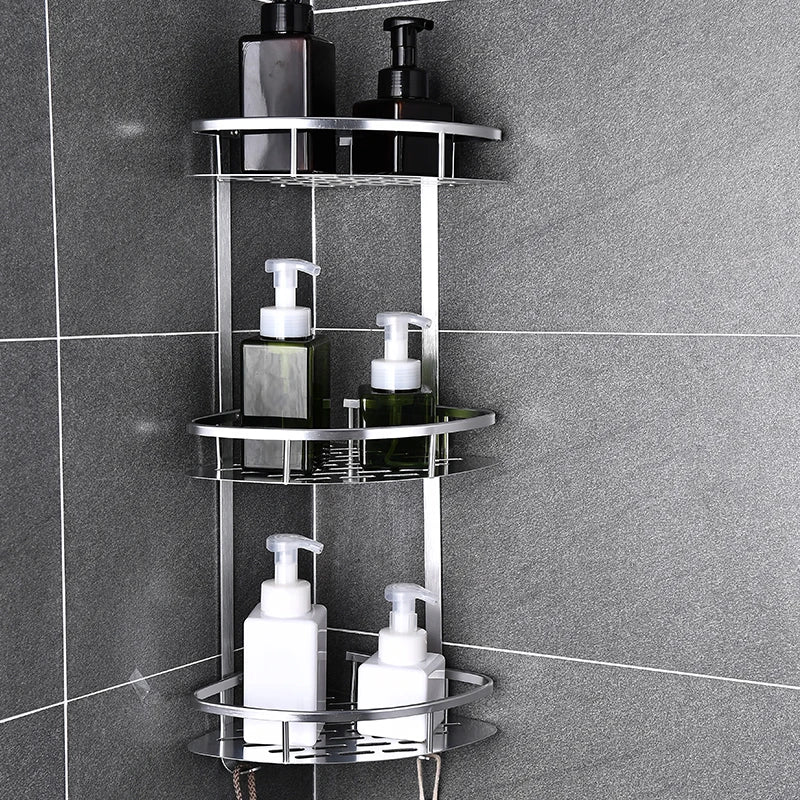 Bathroom Shelves No-drill Corner Shelf Shower Storage Rack Holder Toilet Organizer Bathroom Accessories Bathtub Rack With Hook