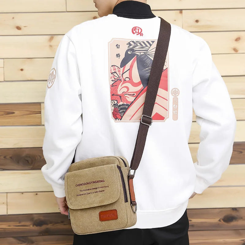 Men's Casual Canvas Messenger Bag Travel Shoulder Bags Male Portable Leisure Bag Handbags Postman MenVintage Canvas Sling Bags