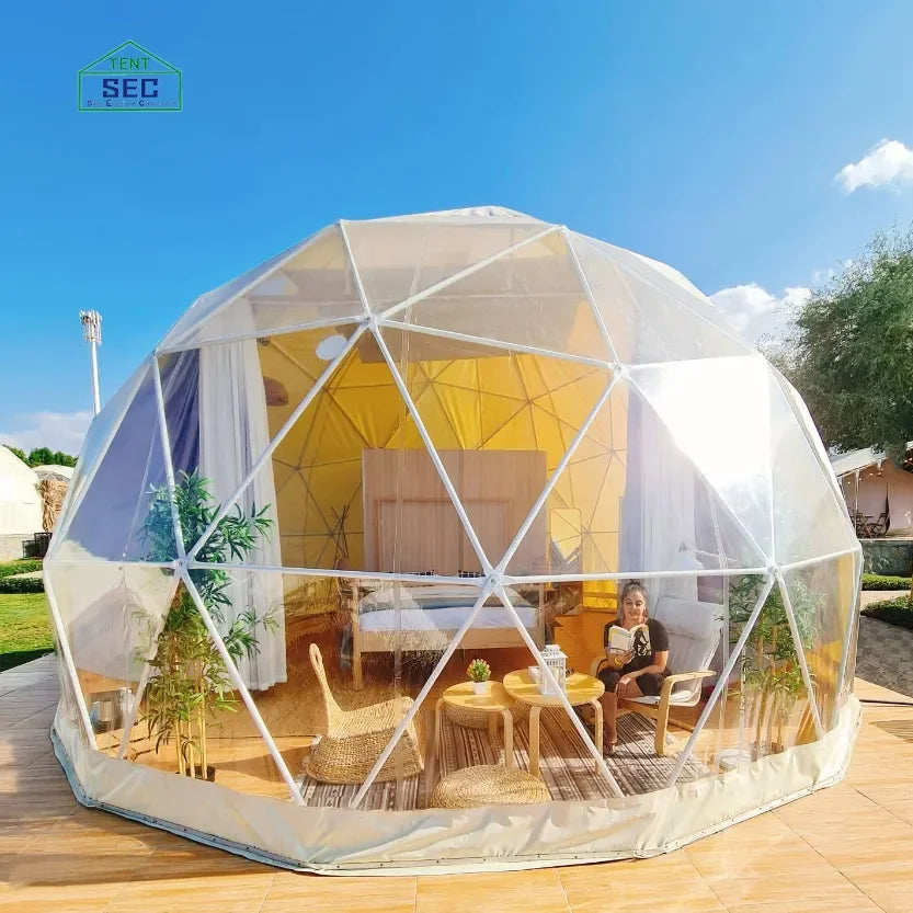 Hot Sale Igloo Glass Dome Tent for Camping Resort with 360-degree Panorama View