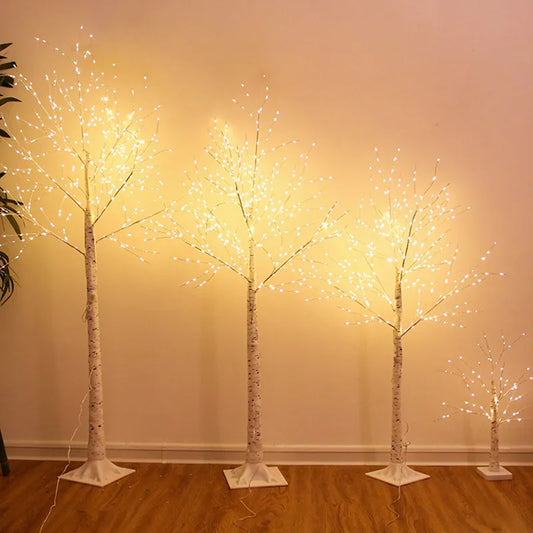 LED Tree Lights Copper Wire Lights Glowing Ambient Modeling lamp Christmas Birch Whitr Tree Home Room Decoration Lantern Remote